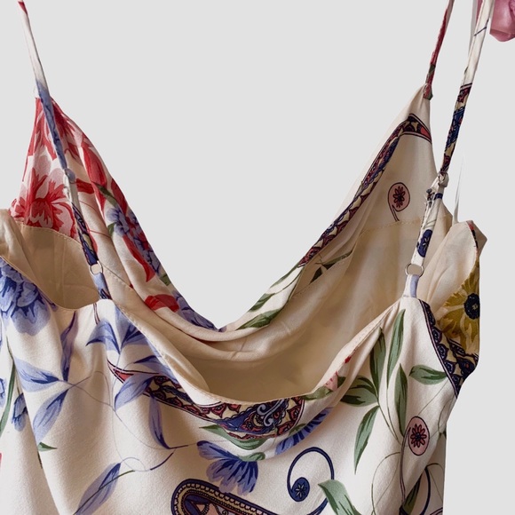 DRESS FORUM FLORAL PAISLEY COWL NECK SLEEVELESS SUMMER MIDI DRESS SIZE MEDIUM - Picture 4 of 16